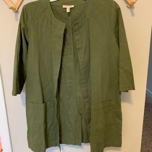 Eileen Fisher green cardigan